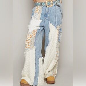 POL Star PatchWork Light Blue Denim Jeans